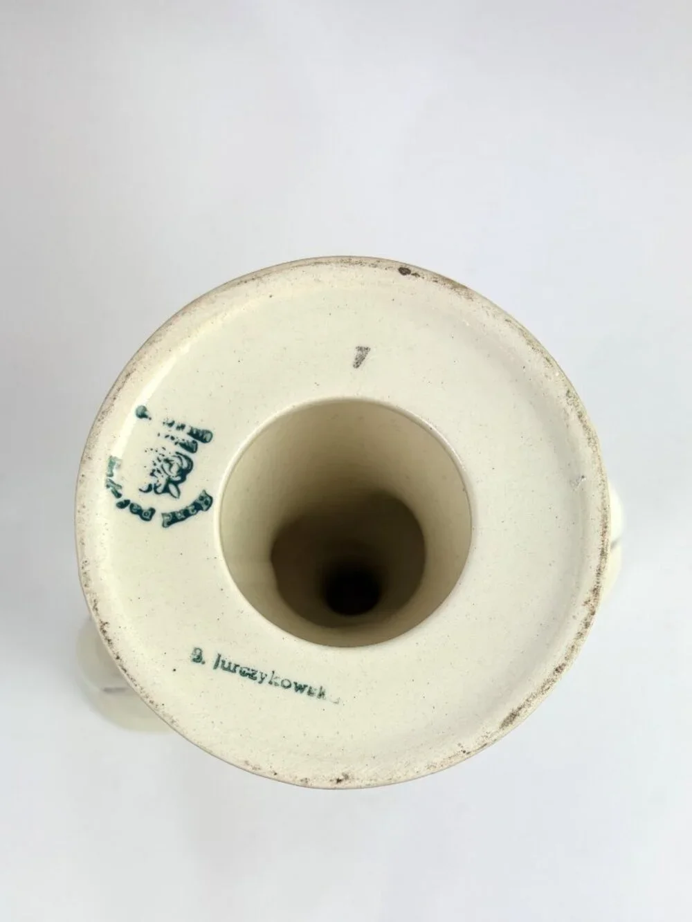 Vintage Polish Hand-Painted Ceramic Candelabra Mid-Century 3-Arm Candle Holder